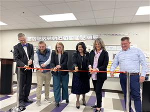  RCPS District officials perform the ceremonial ribbon cutting in the new addition to Morningside
